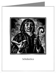 Custom Text Note Card - St. Scholastica by J. Lonneman