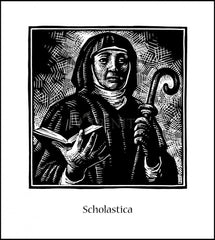 Wood Plaque - St. Scholastica by J. Lonneman