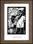 Wood Plaque Premium - Women's Stations of the Cross 05 - Simon Helps Jesus Carry the Cross by J. Lonneman