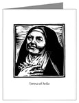 Custom Text Note Card - St. Teresa of Avila by J. Lonneman