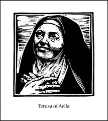 Wood Plaque - St. Teresa of Avila by J. Lonneman