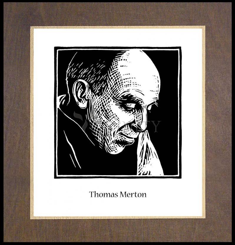 Thomas Merton - Wood Plaque Premium by Julie Lonneman - Trinity Stores