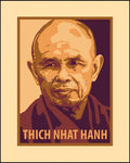 Wood Plaque - Thich Nhat Hanh by J. Lonneman