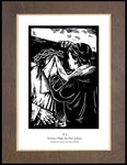 Wood Plaque Premium - Women's Stations of the Cross 06 - St. Veronica Wipes the Face of Jesus by J. Lonneman
