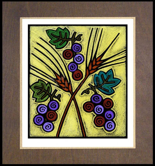 Wheat and Grapes - Wood Plaque Premium