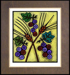 Wood Plaque Premium - Wheat and Grapes by J. Lonneman
