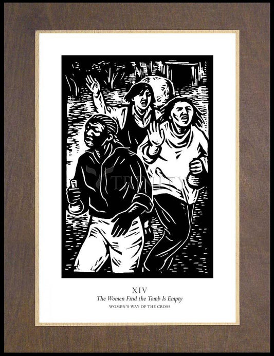 Women's Stations of the Cross 14 - The Women Find the Tomb is Empty - Wood Plaque Premium