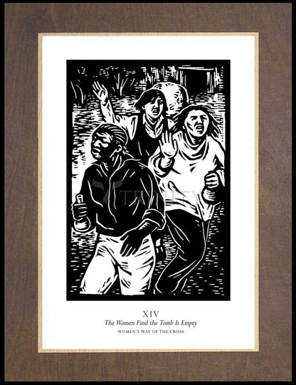 Women's Stations of the Cross 14 - The Women Find the Tomb is Empty - Wood Plaque Premium by Julie Lonneman - Trinity Stores