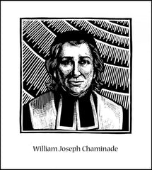 Wood Plaque - Bl. William Joseph Chaminade by J. Lonneman