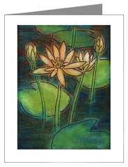 Custom Text Note Card - Waterlilies by J. Lonneman