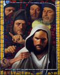 Wood Plaque - Jesus' Foes by L. Glanzman