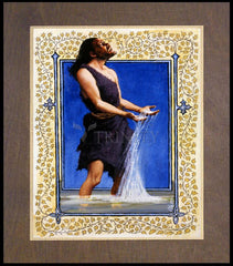 Wood Plaque Premium - St. John the Baptist by L. Glanzman