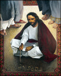 Wood Plaque - Jesus Writing In The Sand by L. Glanzman