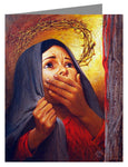 Custom Text Note Card - Mary at the Cross by L. Glanzman