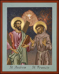 Wood Plaque - Sts. Andrew and Francis of Assisi by L. Williams