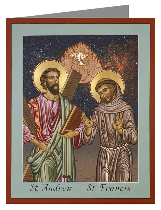 Sts. Andrew and Francis of Assisi - Note Card Custom Text