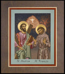 Wood Plaque Premium - Sts. Andrew and Francis of Assisi by L. Williams