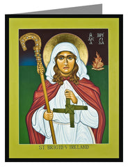 Custom Text Note Card - St. Brigid of Ireland by L. Williams