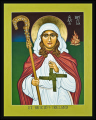 Wood Plaque - St. Brigid of Ireland by L. Williams