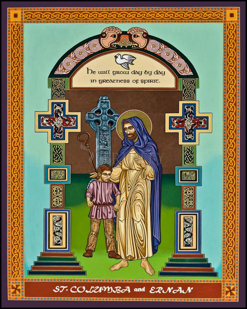 St. Columba and Ernan - Wood Plaque
