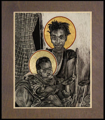 Wood Plaque Premium - Christmas Madonna - Haiti by L. Williams