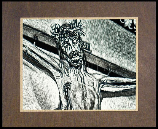Crucifix, Coricancha Peru: "I Thirst" - Wood Plaque Premium