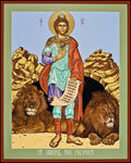 Wood Plaque - St. Daniel in the Lion's Den by L. Williams