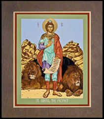 Wood Plaque Premium - St. Daniel in the Lion's Den by L. Williams