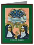 Custom Text Note Card - St. Hildegard of Bingen and her Assistant Richardis by L. Williams