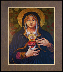 Wood Plaque Premium - Immaculate Heart of Mary by L. Williams