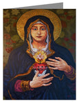 Custom Text Note Card - Immaculate Heart of Mary by L. Williams
