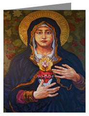 Custom Text Note Card - Immaculate Heart of Mary by L. Williams