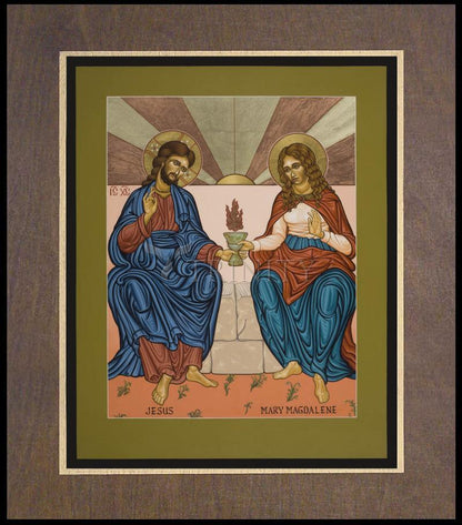 Jesus and Mary Magdalene - Wood Plaque Premium