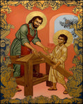 Wood Plaque - St. Joseph and Christ Child by L. Williams