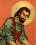 Wood Plaque - St. Joseph the Worker by L. Williams
