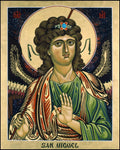 Wood Plaque - St. Michael Archangel by L. Williams