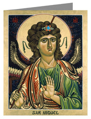 Custom Text Note Card - St. Michael Archangel by L. Williams