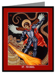 Custom Text Note Card - St. Michael Archangel by L. Williams