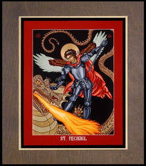 Wood Plaque Premium - St. Michael Archangel by L. Williams