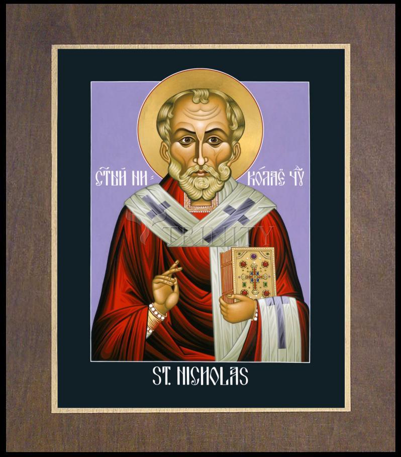 St. Nicholas, Wonderworker - Wood Plaque Premium