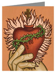 Custom Text Note Card - Sacred Heart by L. Williams