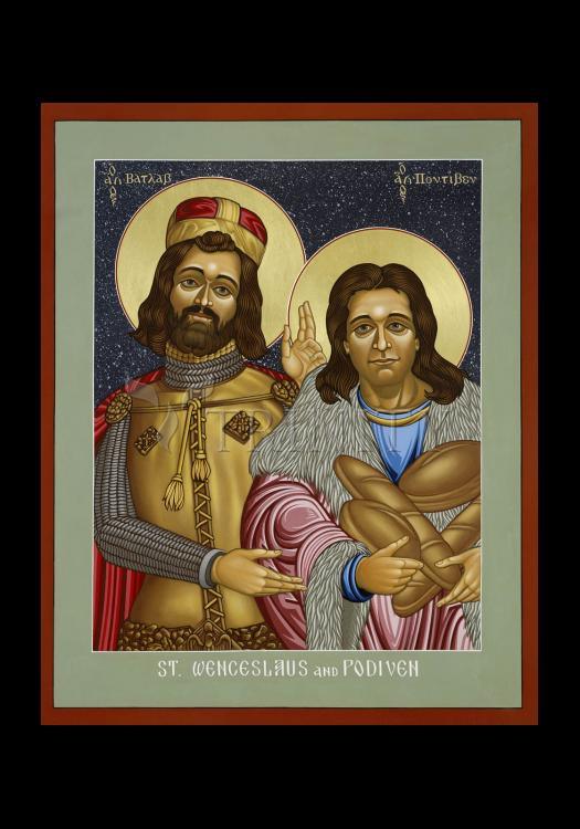 St. Wenceslaus and Podiven, his assistant - Holy Card