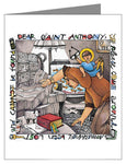 Custom Text Note Card - St. Anthony of Padua by M. McGrath