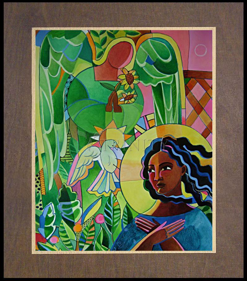 Annunciation Quilt - Wood Plaque Premium by Br. Mickey McGrath, OSFS - Trinity Stores