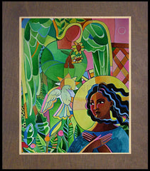 Wood Plaque Premium - Annunciation Quilt by M. McGrath