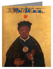 Custom Text Note Card - St. Josephine Bakhita by M. McGrath