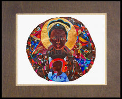 Wood Plaque Premium - Black Madonna Mandala by M. McGrath