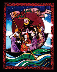 Wood Plaque - St. Brendan the Navigator by M. McGrath