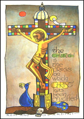 Wood Plaque - Church Cross by M. McGrath