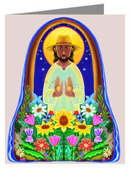 Custom Text Note Card - Christ the Gardener by M. McGrath